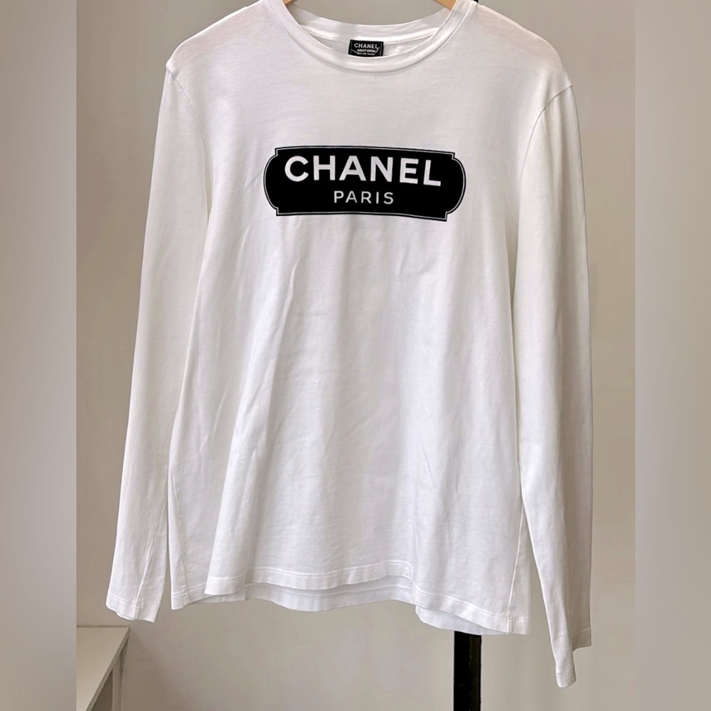 Chanel White Long Sleeve Shirt $650